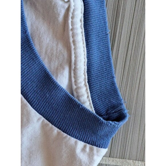 Vintage Beastie Boys Graphic Ringer T-Shirt XL White & Blue Cotton Anvil Men's - Picture 7 of 11